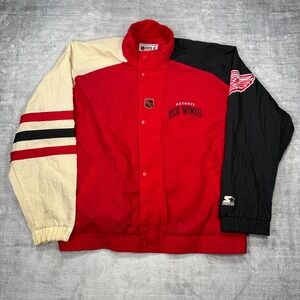 Detroit Red Wings Jacket Mens XL Red Vintage Colorblock Starter NHL Center Ice